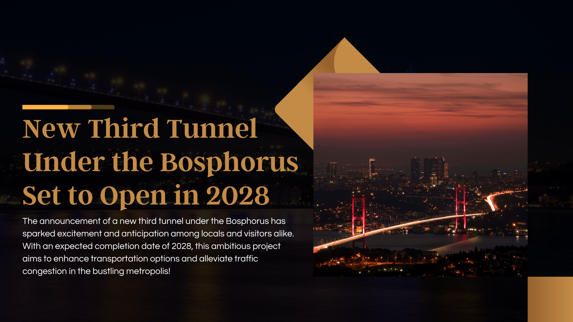 New Third Tunnel Under The Bosphorus Set To Open In 2028